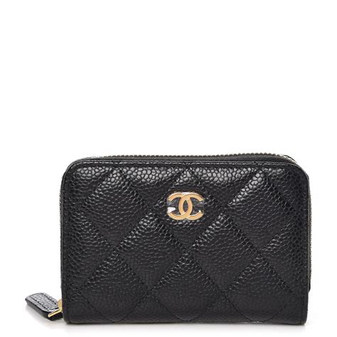 chanel zip coin purse quilted diamond black|chanel zip card holder.